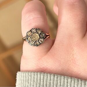 Antique Georgian/Victorian Transitional Silver & Gold Ring (c. 1820-1860)